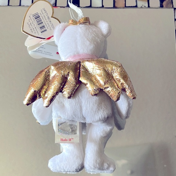 🎄 TY Jingle Beanie Christmas Ornament Halo Angel Teddy Bear 🧸 - Picture 2 of 3